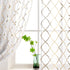 Kotile 63 Inch White and Gold Sheer Curtains, 2 Panels Set, Light Filtering Shimmer Ogee Sheer Curtains