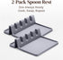 Silicone Spoon Rest for Stove Top - 2 Pack with Drip Pad, Heat Resistant BPA Free Utensil Rest