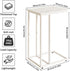 16x12x25 inch YD-TM051W Aibiju C Shaped End Table, Small Side Table for Sofa and Bed, White Bedside Table, Laptop Desk