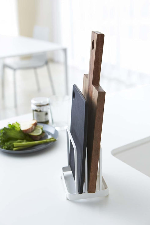 Yamazaki Home Plate Cutting Board Stand, Kitchen Storage Rack Holder Organizer