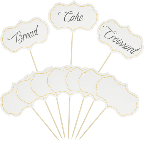 Cheese Markers, 24 Pieces Food Labels for Party Buffet, Blank Toothpick Flags for Wedding Birthday Decor