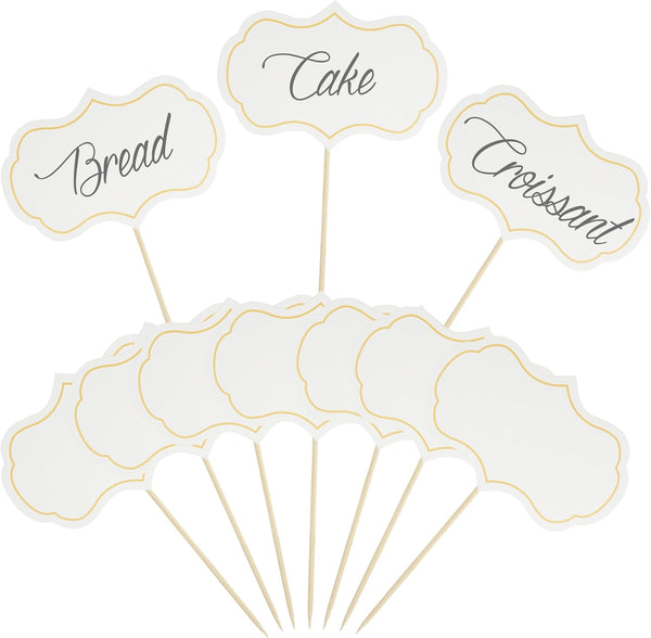 Cheese Markers, 24 Pieces Food Labels for Party Buffet, Blank Toothpick Flags for Wedding Birthday Decor