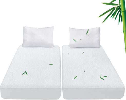 Split King Mattress Protector - Waterproof Cover for Adjustable Bed, Breathable and Noiseless