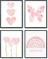 ULEGIE Toddler Girl Room Decor, Pink Girls Room Nursery Dream Big Wall Art