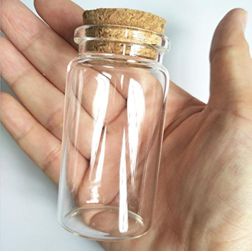 6pcs 50ml Small Glass Bottles with Cork Stopper, Storage Bottle 50ml, 37x70mm