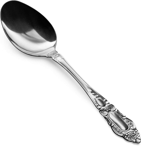 DecorRack 36 Pieces Dinner Spoons, Food Grade Stainless Steel Flatware, 7.5 Inches, Dishwasher Safe