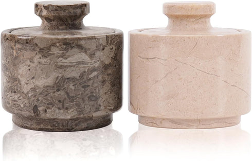 MARBLOUS KRAFTS Marble Salt Cellar 3" Oceanic and Verona Celtic Salt and
