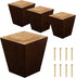 Legs for Furniture, Sofa Ottoman and Chair 4" Wood Feet Replacement, Set of 4 Square Tapered Pyramid Feet