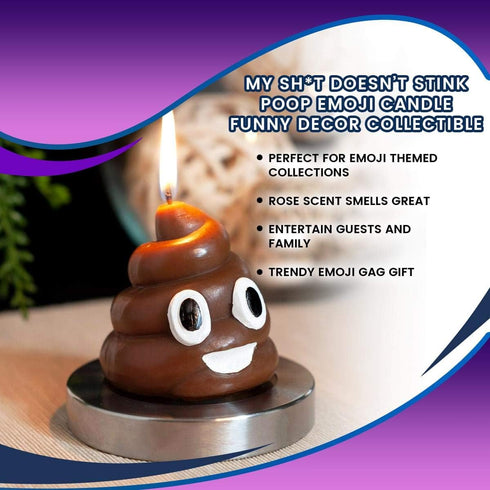 Fourth Castle Media Toynk My Sh*t Doesnt Stink Poop Emoji Candle, Funny Collectible Decor