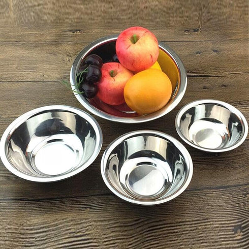 Stainless Steel Mixing Bowl - Flat Bottom Wide for Larger Capacity, Ecofriendly, Reusable, Heavy Duty 8.7" Set of 3