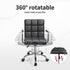 Kemon Ergonomic Mid Back Desk Chair with Armrests - Adjustable Height, Black PU Leather