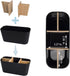 Bamboo Toothbrush Holders for Bathrooms, 5 Slots Vanity Organizer for Electric Toothbrushes, Toothpaste, Razors - Black