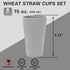 EI 15oz Wheat Straw Cups, 8pcs Grey Plastic Reusable Cups, Unbreakable, Dishwasher & Microwave Safe Tumbler Glasses