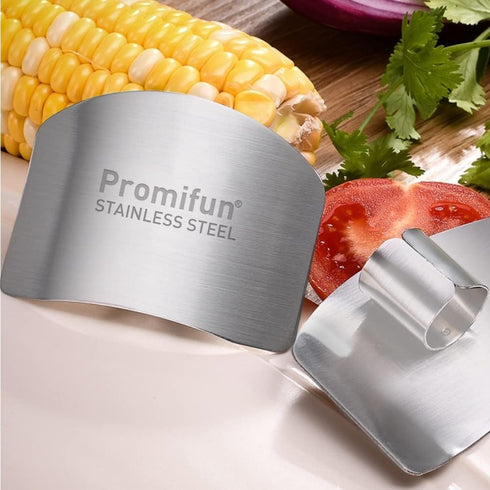 Finger Guards for Cutting, 4 Pcs Stainless Steel Finger Protector for Chopping and Slicing in Kitchens