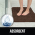 KANGAROO Luxury Chenille Bath Rug, 30x20, Extra Soft and Absorbent Shaggy Mat for Tub, Shower, Bathroom, Brown