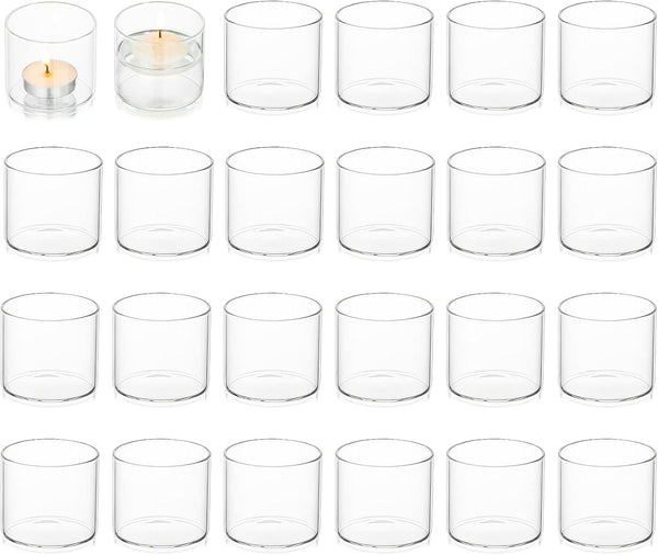 Votive Tea Light Holders Bulk - Clear Glass Tealight Candle Holder for
