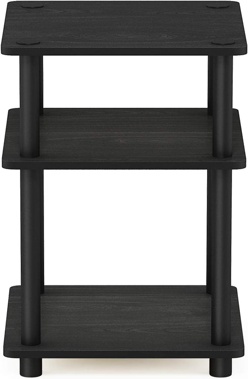 3-Tier Furinno TURN-N-TUBE Side Table, Square Modern End Table, Open Shelves Nightstand, Night Stand, Bedside Table