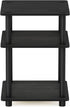 3-Tier Furinno TURN-N-TUBE Side Table, Square Modern End Table, Open Shelves Nightstand, Night Stand, Bedside Table