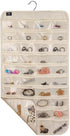 Hanging Jewelry Organizer, 80 Pocket Accessories Organizer for Holding Jewelry, Beige.