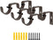 OVOV 3 Pack Double Curtain Rod Bracket - Heavy Duty 1 and 5/8 Inch Holders for Bedroom Living Room, Brown