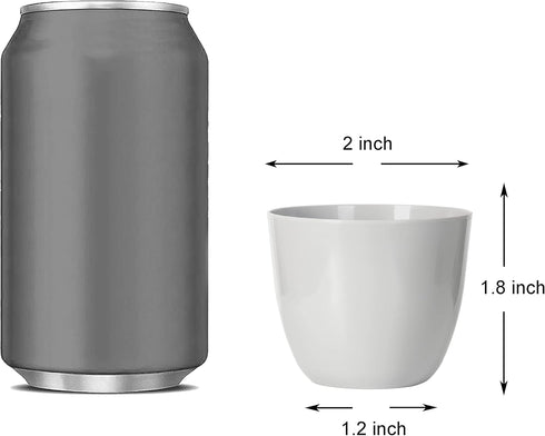 Youngever 24 Pack 5CM Mini Plastic Planters, Indoor Flower Plant Pots, Grey Gardening Pot with Drainage - NO Plant Included (Modern) by Youngever