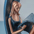 EKDJKK Resin Figurine Reading a Book Yoga Girl Bookshelf Bookcase Aesthetic Decoration Sculpture Accent Piece, Art