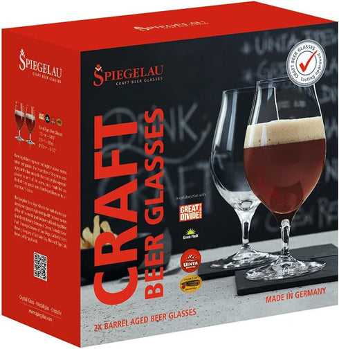 Spiegelau Barrel Aged Tulip Glass, European-Made Crystal Drinking Glasses, Set of 2, 17.7 oz