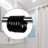 Premium Plastic Shower Curtain Rings - Easy Snap Closure Shower Curtain Hooks, O Shape, Black, 12Pcs