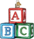 Old World Christmas ABC Blocks Blown Glass 2020 - Unique Christmas Ornaments for Tree Decorations