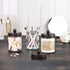 Apothecary Jar Canisters for Bathroom Vanity, Qtip Holder Storage Organizer with Stainless Steel Lids & Cute Stickers,