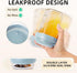 2 Pack 16oz Overnight Oats Containers with Lids and Handles, Folding Spoons & Divided Compartments for Fruit & Nuts
