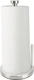 Paper Towel Holder with Side Rod, Stainless Steel Easy Tear Dispenser for Kitchen Countertop Tabletop