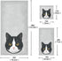 Aslsiy Set 3 Cute Black White Cat Towel Pcs Kitten Kitty Bath Hand Towels Washcloth Soft Thin Durable Towel