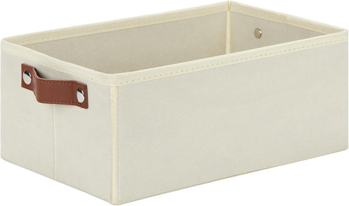 DULLEMELO Storage Bin, Fabric Storage Basket with PU Handles, Collapsible Organizer Bins for Toy Storage