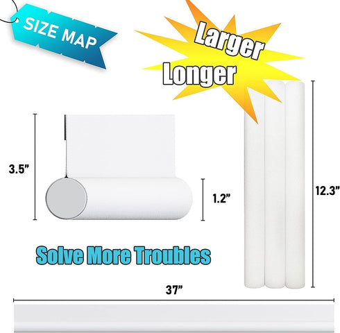 Door Draft Stopper Bottom One Sided Blocker, 37" Cutable Under Door Insulator for Interior/Exterior Doors
