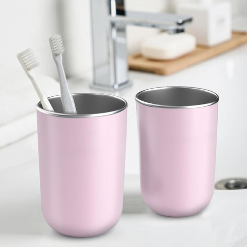 12 oz Stainless Steel Mouth wash Cup Toothbrush Cup Stainless Steel Small Children Cups for HomeBPA-Free Insulated
