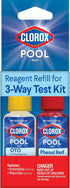 Clorox Pool&Spa Swimming Pool 3-Way Water Test Kit Refill Solutions, 0.5oz (Pack