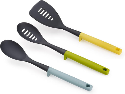 Joseph Joseph Duo 3-Piece Utensil Set with Integrated Tool Rests, Scratch-Free for Non-Stick Cookware