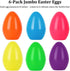 Celmuron 6 Pack 8'' Jumbo Fillable Easter Eggs Extra Large Plastic Eggs for Treats, Easter Basket Stuffers, Egg Hunt