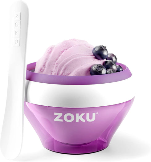 Zoku Ice Cream Maker, Compact Make and Serve Bowl with Stainless Steel