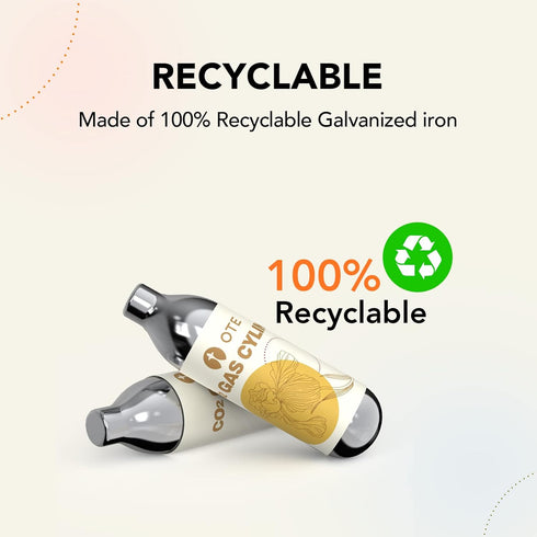 CO2 20PCS 8G CO2 OTE Soda Chargers Refill for Sparkling Water Maker, Seltzer Water Cartridges Personal Cylinders