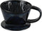 Asayu Japan Ceramic Coffee Pour Over Maker Set, Dark Navy Blue, Slow Brewing Paper Filter Holder and Dripper