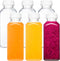 Norcalway Plastic Juice Bottles with Caps, Reusable Juicing Bottles, Clear Drink Containers