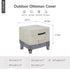 25L 25W 17H inch Patio Ottoman Cover, Waterproof Outdoor Square Furniture Cover for Side & End Table x x