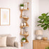 Zigzag Corner Shelf, Wood Corner Wall Shelf, 5 Tier Floating Corner Shelves