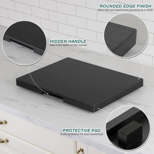 Appliance Slider, Wooden Sliding Tray for Coffee Maker, Kitchen Caddy Rolling Tray, Classic Black