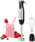 Bonsenkitchen Immersion Handheld Blender with Whisk, 500W, 20-Speed & Turbo Mode Stick Blender for Soup, Smoothie,