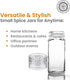 Small Clear Square Glass Spice Jar with Adjustable Grinder Cap, Foodgrade BPA Free, 4 Fl. Oz. Capacity