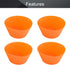 Utoolmart 5 Pcs Orange Reusable Silicone Baking Cups, Non-Stick Cake Molds for Party Supplies
