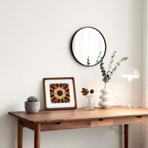 6x6 4x4, Square Picture Frame in Natural Walnut Wood, Solid Wooden Frames matted to Gallery Frames for Wall Mount